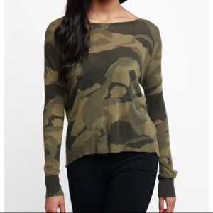 olivaceous soft, lightweight camo sweater